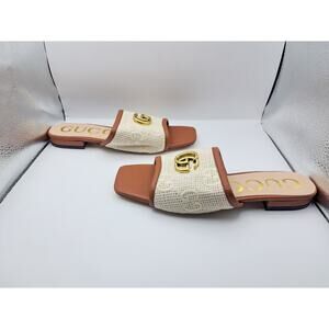 Size 39EU | 8.5W - Gucci Jolie Marmont - Double G Crochet Square Toe Sandal